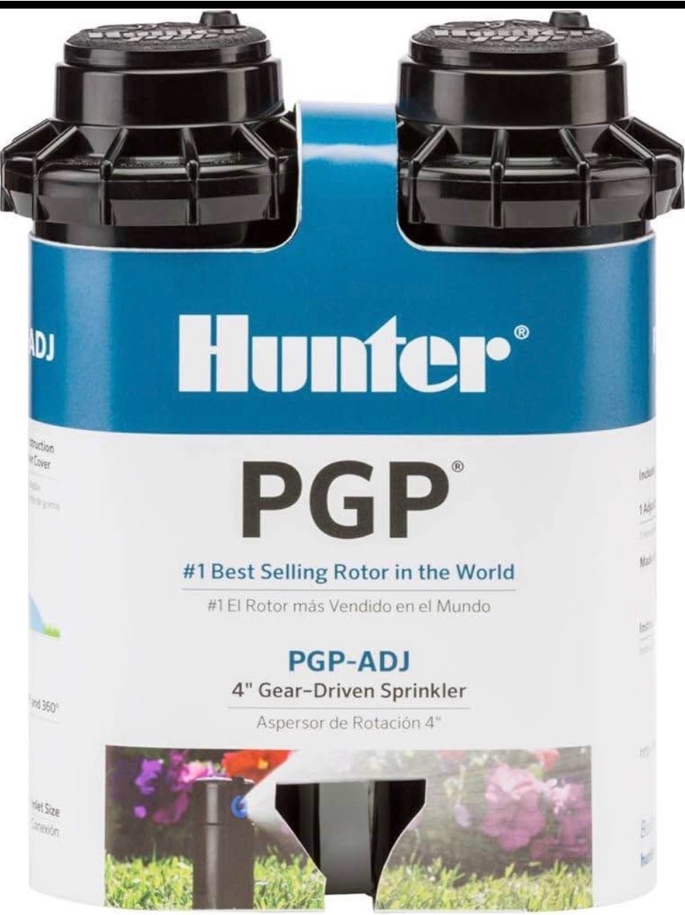 Hunter Twin-Head Irrigation Rotor in Blue, White & Black
